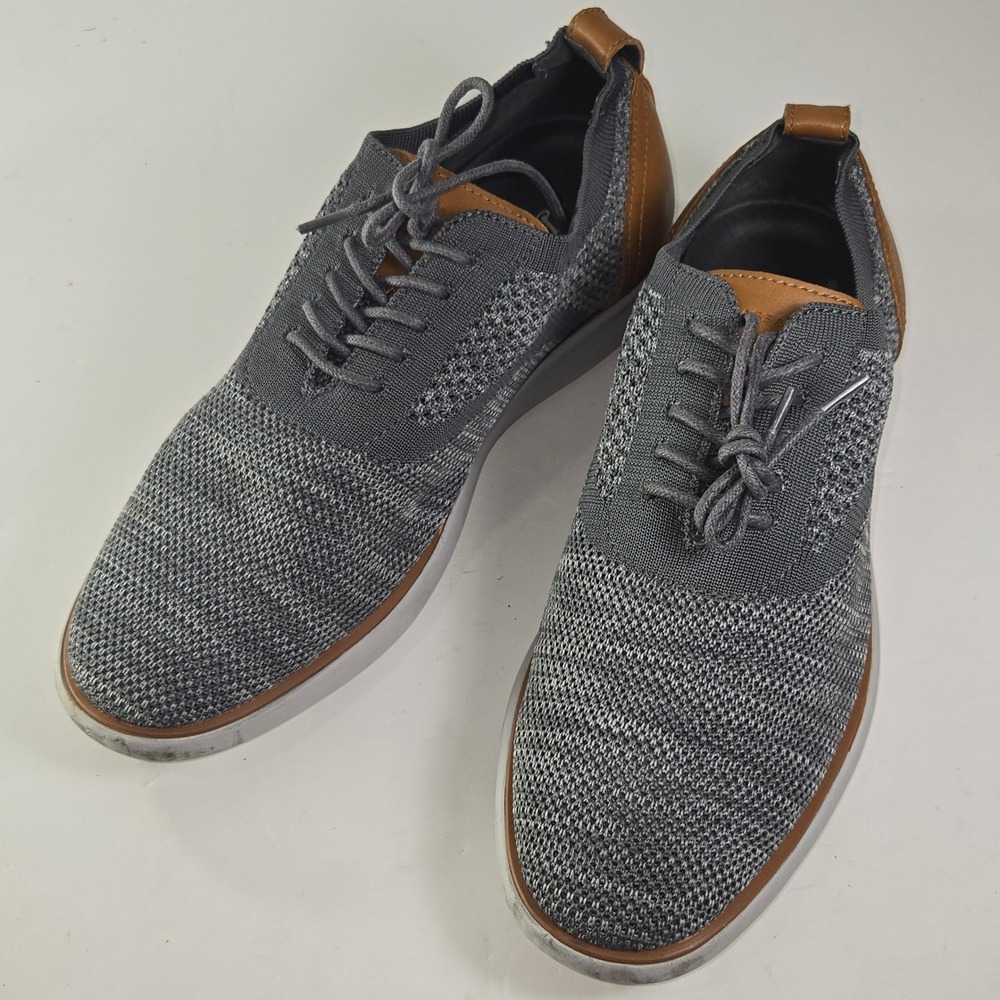 GH Bass Co Mens Knit Casual Dress Shoes Lace Up Gray‎ Tan Size 9.5